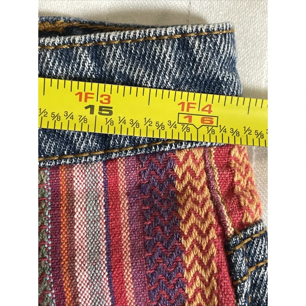 Trillium Vintage Y2K Blue Denim Cut Off Southwest Style Shorts Women's Size 9